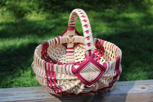 Amish Round Egg Basket Large Red