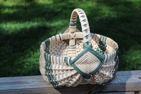 Amish Round Egg Basket Large Green