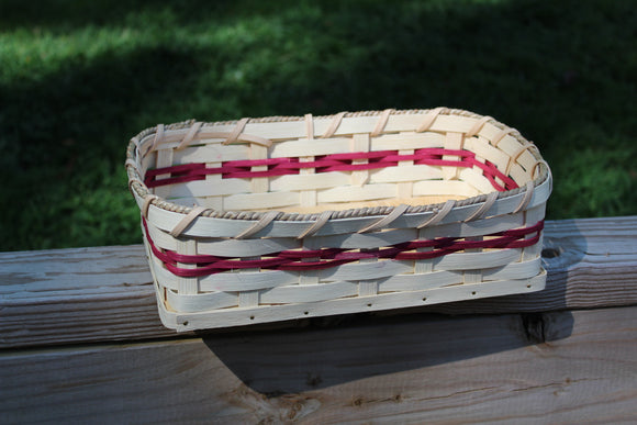 Amish Rectangular Basket Red Trim