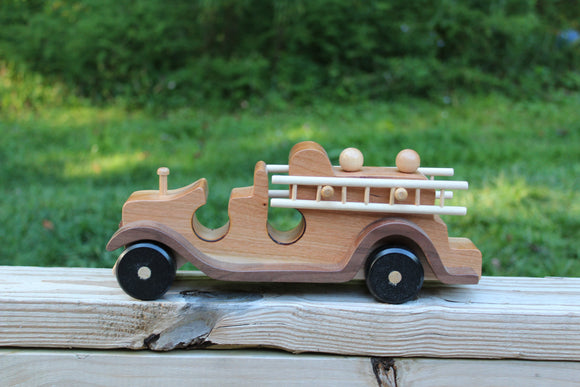 Amish Wooden Toy Fire Truck